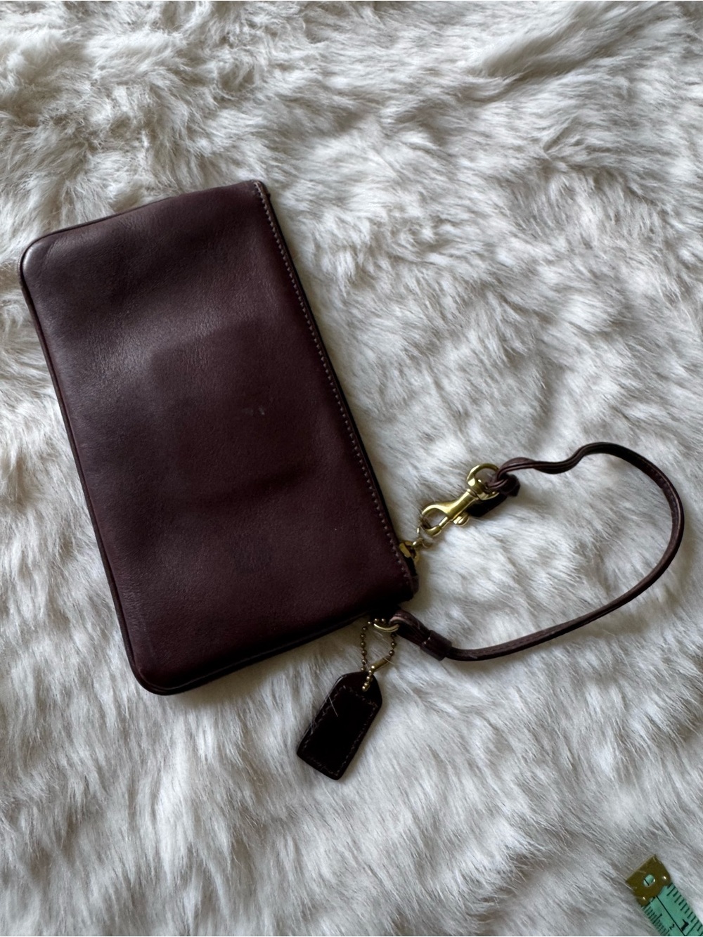 Coach Dark Brown Leather Turnlock Wristlet - Picture 2 of 14